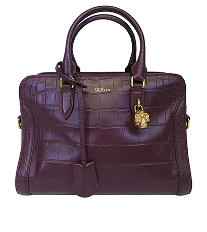 Small Skull Padlock Tote Bordeaux, front view